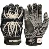 2020 Spiderz HYBRID Batting Gloves: Black/White/Silver -Cheap Baseball Bats Store 2020HybBlackSilver