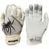 2023 Spiderz Pro Model Batting Gloves: White/Black/Silver -Cheap Baseball Bats Store 2023SpiderzProModelBattingGloves White Title
