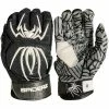 2023 Spiderz HYBRID Batting Gloves: Black/White -Cheap Baseball Bats Store 22BlackWhite