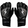 Bruce Bolt PREMIUM PRO Chrome Series Long Cuff Batting Gloves: Black -Cheap Baseball Bats Store BLACKLONG