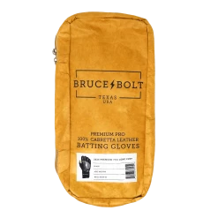 Bruce Bolt PREMIUM PRO Long Cuff Batting Gloves: Black -Cheap Baseball Bats Store LC BLKG BAG