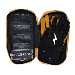 Bruce Bolt PREMIUM PRO Long Cuff Batting Gloves: Black -Cheap Baseball Bats Store LC BLKG BAG2