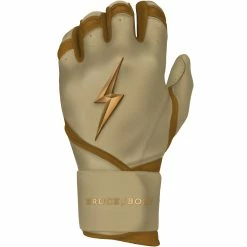 Bruce Bolt PREMIUM PRO Gold Series Batting Gloves: Long Cuff -Cheap Baseball Bats Store LC GLD LEFT