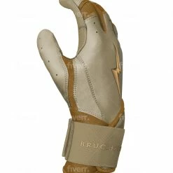 Bruce Bolt PREMIUM PRO Gold Series Batting Gloves: Long Cuff -Cheap Baseball Bats Store LC GLD SIDE scaled