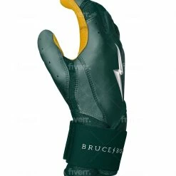 Bruce Bolt PREMIUM PRO Long Cuff Batting Gloves: Green -Cheap Baseball Bats Store LC GRNG SIDE scaled