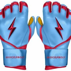 Bruce Bolt PREMIUM PRO BADER Series Long Cuff Batting Gloves: Baby Blue