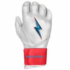 Bruce Bolt PREMIUM PRO BRINSON Series Long Cuff Batting Gloves: White -Cheap Baseball Bats Store LC LBW RIGHT