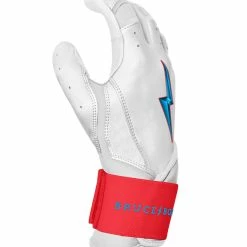 Bruce Bolt PREMIUM PRO BRINSON Series Long Cuff Batting Gloves: White -Cheap Baseball Bats Store LC LBW SIDE scaled
