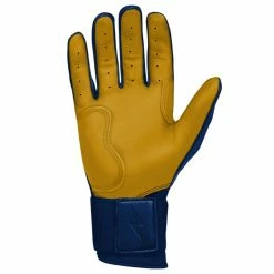 Bruce Bolt PREMIUM PRO Long Cuff Batting Gloves: Navy -Cheap Baseball Bats Store LC NVYG PALM