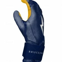 Bruce Bolt PREMIUM PRO Long Cuff Batting Gloves: Navy -Cheap Baseball Bats Store LC NVYG SIDE scaled