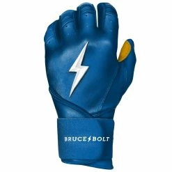 Bruce Bolt PREMIUM PRO Long Cuff Batting Gloves: Royal -Cheap Baseball Bats Store LC ROYG LEFT