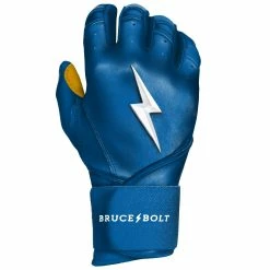 Bruce Bolt PREMIUM PRO Long Cuff Batting Gloves: Royal -Cheap Baseball Bats Store LC ROYG RIGHT