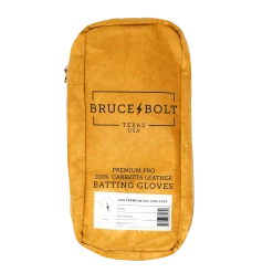 Bruce Bolt PREMIUM PRO Long Cuff Batting Gloves: White -Cheap Baseball Bats Store LC WHTG BAG