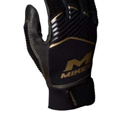 Miken Softball MK7X Adult Black And Gold Batting Gloves: MBGGLD-BLK