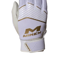 Miken Softball MK7X Adult White And Gold Batting Gloves: MBGGLD-WHT -Cheap Baseball Bats Store MBGGLDwhite3