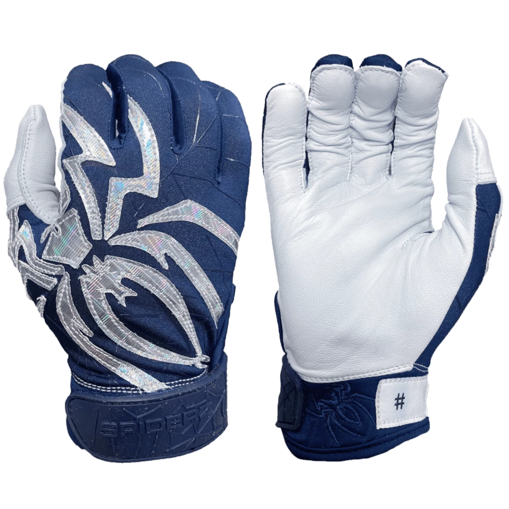 2022 Spiderz PRIZM Batting Gloves: Navy Blue/Silver 3 2022 Spiderz PRIZM Batting Gloves: Navy Blue/Silver