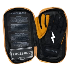 Bruce Bolt PREMIUM PRO Short Cuff Batting Gloves: Black -Cheap Baseball Bats Store SC BLKG BAG2