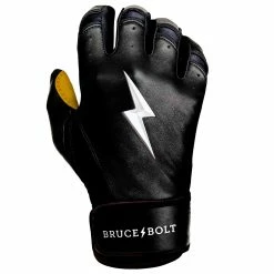 Bruce Bolt PREMIUM PRO Short Cuff Batting Gloves: Black -Cheap Baseball Bats Store SC BLKG RIGHT