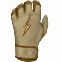 Bruce Bolt PREMIUM PRO Gold Series Batting Gloves: Short Cuff -Cheap Baseball Bats Store SC GLD LEFT