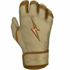 Bruce Bolt PREMIUM PRO Gold Series Batting Gloves: Short Cuff -Cheap Baseball Bats Store SC GLD RIGHT