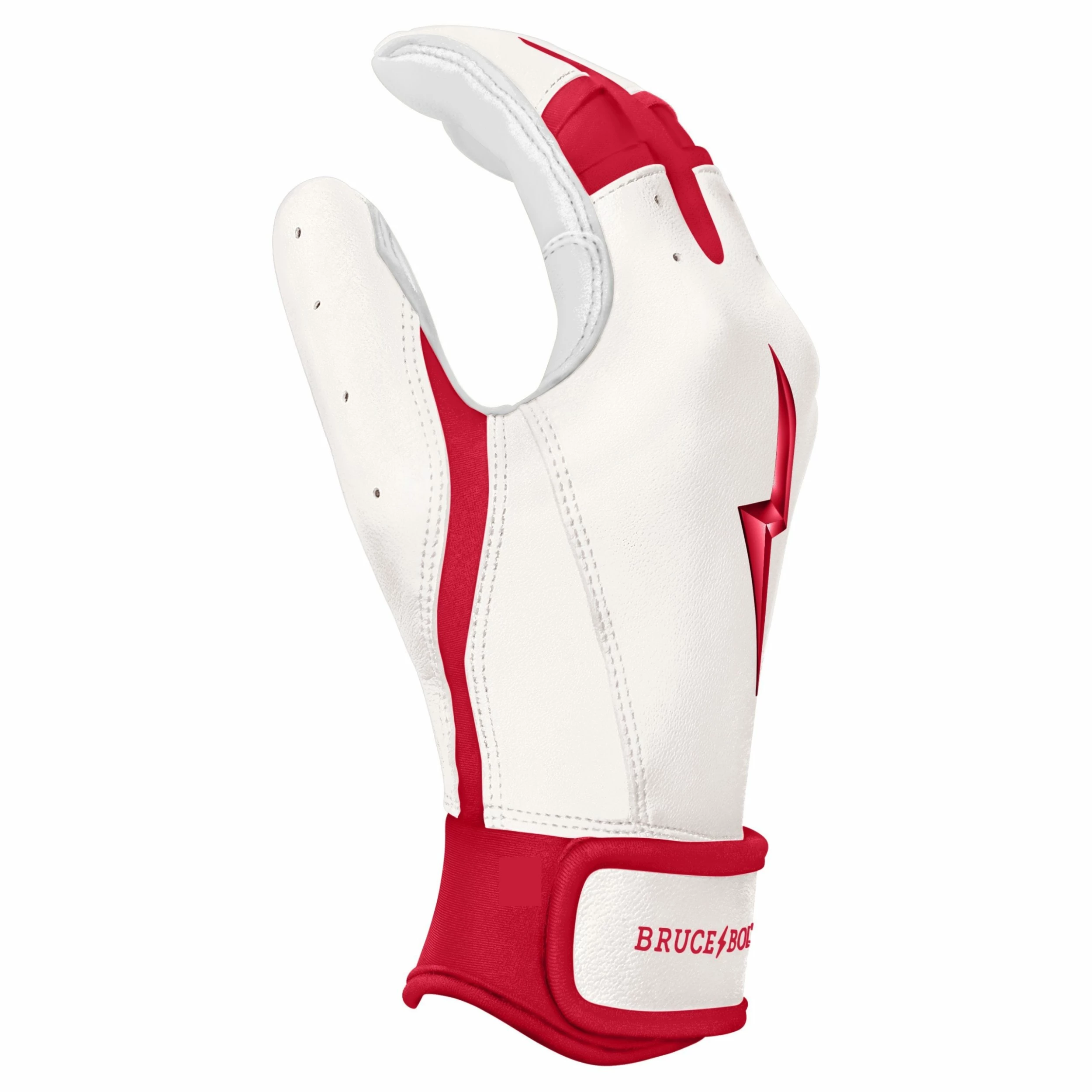 Bruce Bolt PREMIUM PRO BADER Series Short Cuff Batting Gloves: White 7 Bruce Bolt PREMIUM PRO BADER Series Short Cuff Batting Gloves: White - Image 5