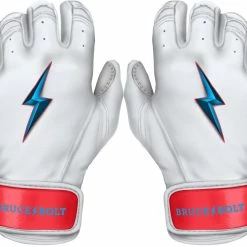 Bruce Bolt PREMIUM PRO BRINSON Series Short Cuff Batting Gloves: White