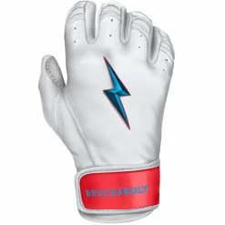 Bruce Bolt PREMIUM PRO BRINSON Series Short Cuff Batting Gloves: White -Cheap Baseball Bats Store SC LBW RIGHT