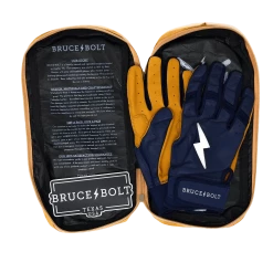 Bruce Bolt PREMIUM PRO Short Cuff Batting Gloves: Navy -Cheap Baseball Bats Store SC NVYG BAG2