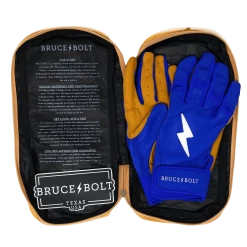 Bruce Bolt PREMIUM PRO Short Cuff Batting Gloves: Royal -Cheap Baseball Bats Store SC ROYG BAG2