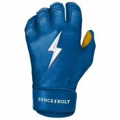 Bruce Bolt PREMIUM PRO Short Cuff Batting Gloves: Royal -Cheap Baseball Bats Store SC ROYG LEFT