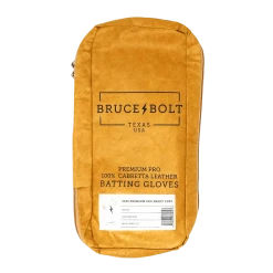 Bruce Bolt PREMIUM PRO Short Cuff Batting Gloves: White -Cheap Baseball Bats Store SC WHTG BAG