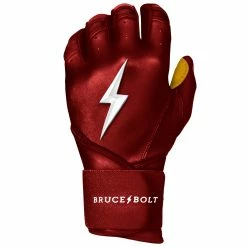 Bruce Bolt PREMIUM PRO Long Cuff Batting Gloves: Maroon -Cheap Baseball Bats Store premium pro long cuff batting gloves maroon brucebolt 153600