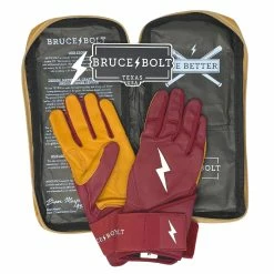 Bruce Bolt PREMIUM PRO Long Cuff Batting Gloves: Maroon -Cheap Baseball Bats Store premium pro long cuff batting gloves maroon brucebolt 551411