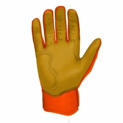 Bruce Bolt PREMIUM PRO Short Cuff Batting Gloves: Orange -Cheap Baseball Bats Store premium pro short cuff batting gloves orange brucebolt 164912